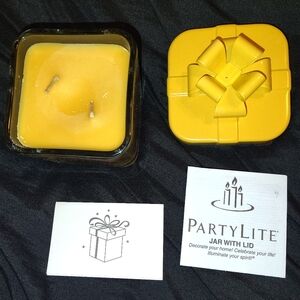 PartyLite Orange Candle with Bow Lid
